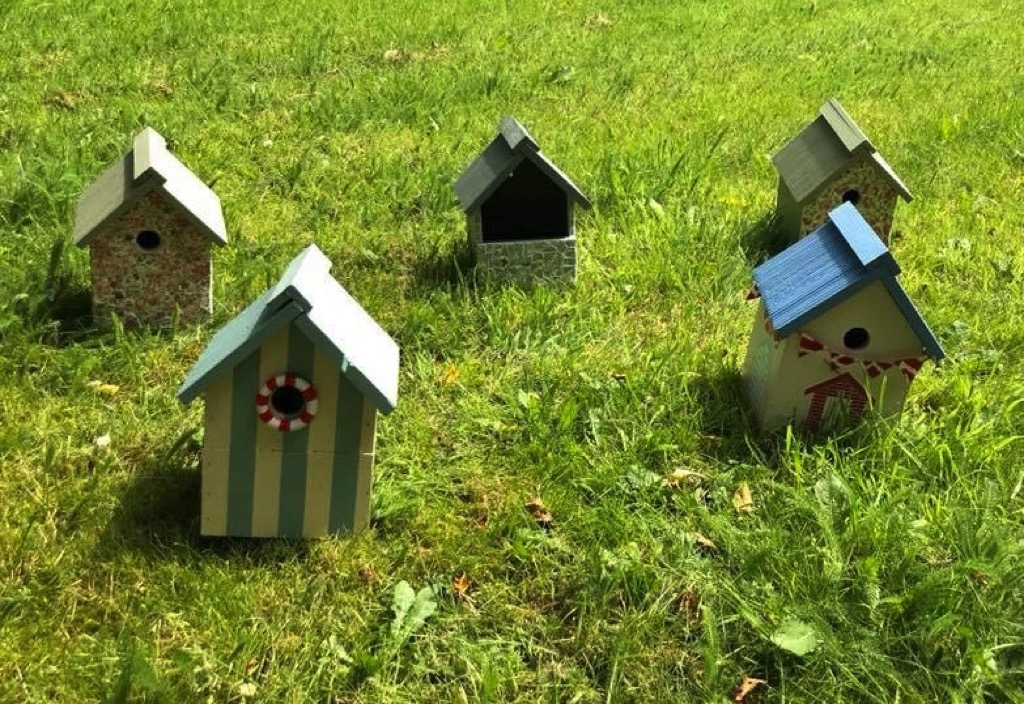 Bird boxes made by our trainees for sale in the shop